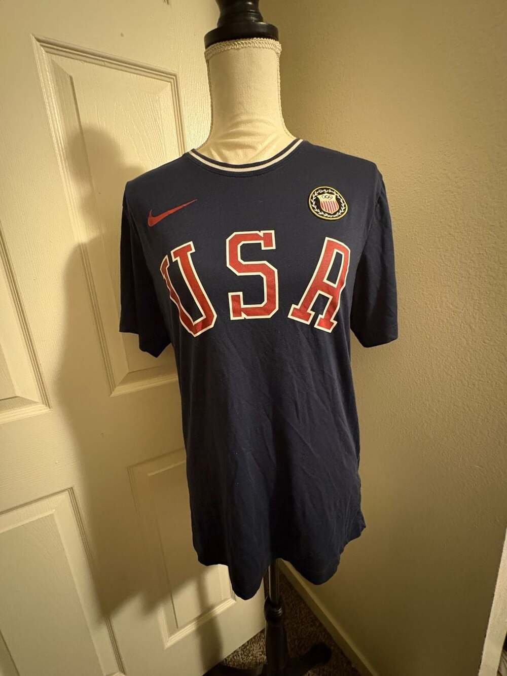 Nike Team USA Olympic Heritage Mens Ringer T-Shirt Obsidian Navy